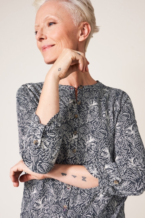 TIA TIE HEM JERSEY SHIRT BLK MLT 4