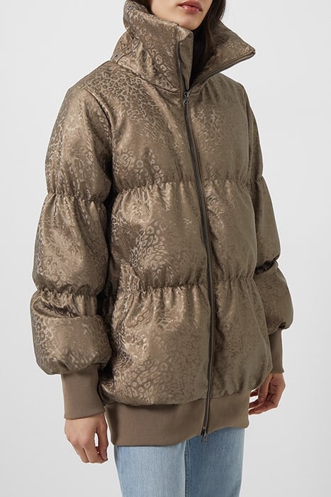 EONA LEOPARD VEGAN PUFFER JKT BRONZE MULTI 1