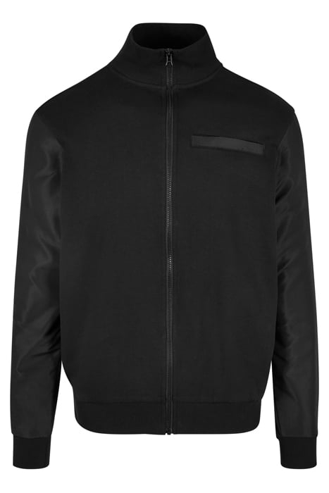 ORGANIC AND RECYCLED FABRIC MIX TRACK JACKET BLACK 1