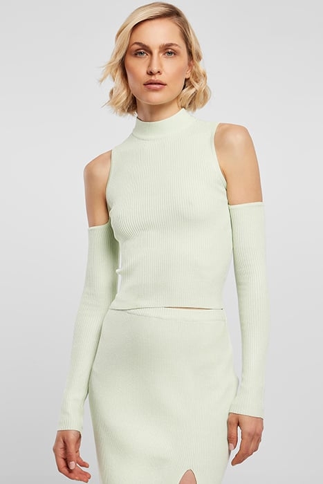 LADIES RIB KNIT CUT OUT SLEEVE LONGSLEEVE LIGHTMINT 2