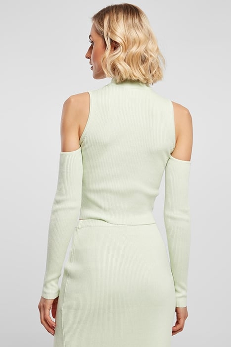 LADIES RIB KNIT CUT OUT SLEEVE LONGSLEEVE LIGHTMINT 3