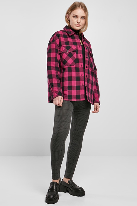 LADIES FLANELL PADDED OVERSHIRT WILDVIOLET/BLACK 4