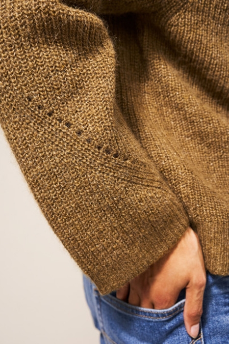 DEHLIA KNITTED CARDI KHAKI GRN 2