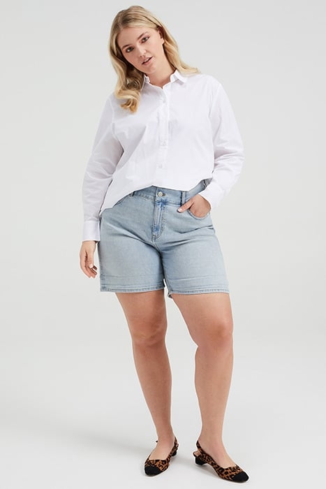 LADIES HIGH RISE DENIM SHORT WITH STRETCH - CURVE LIGHT BLUE 4