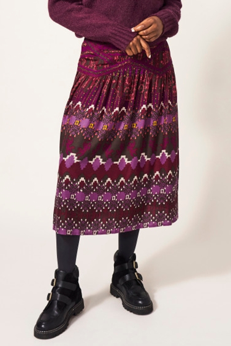 IRIS ECO VERO MIDI SKIRT PLUM 2