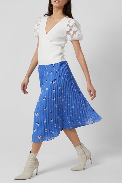 BHELLE CREPE PANNEL MIDI SKIRT ULTRAMAR-WHITE MULTI 4