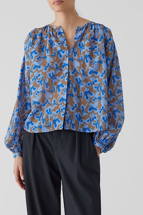 WOMEN GATHERED BLOUSE SHIRTS & BLOUSES NUTMEG 1