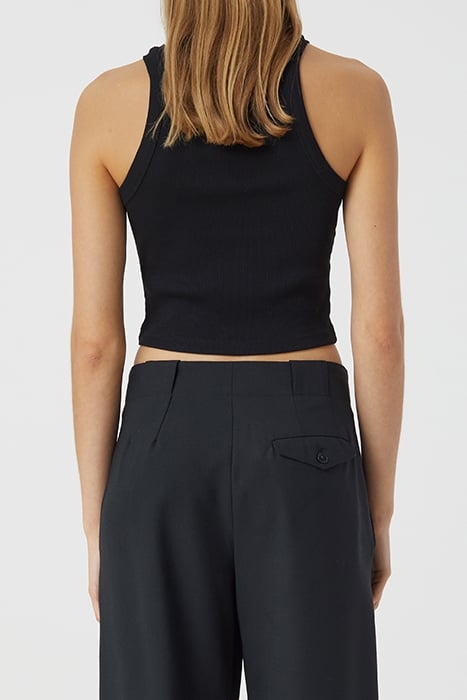 WOMEN CROPPED TANK TOP T-SHIRTS BLACK 2