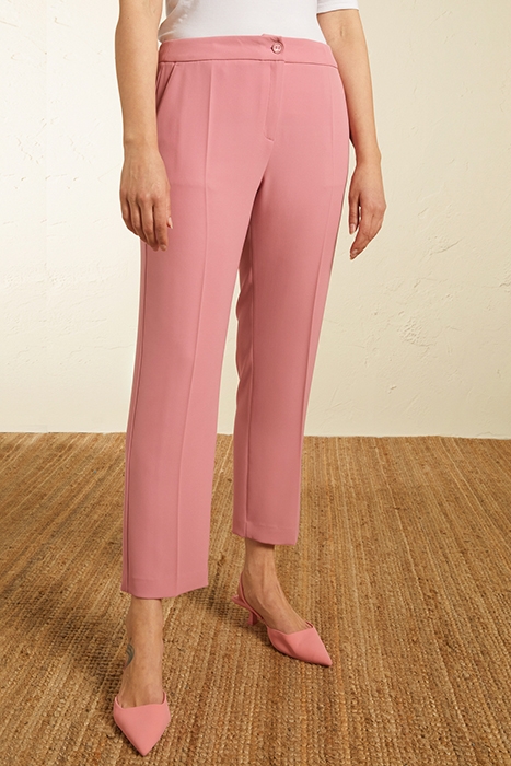 CROPPED TROUSERS IN FLOWING FABRIC ROSE 1