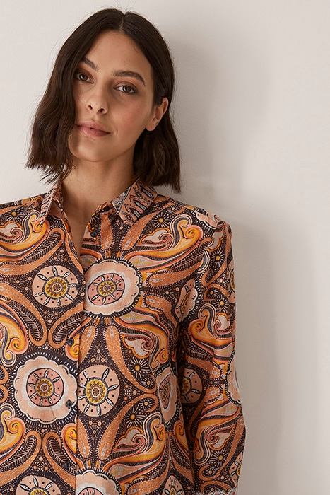 SHIRT WITH ETHNIC PRINT ORANGE 4