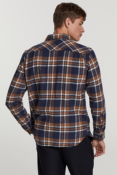 MEN CHECK SHIRT LUKE GINGERBREAD BROWN 3