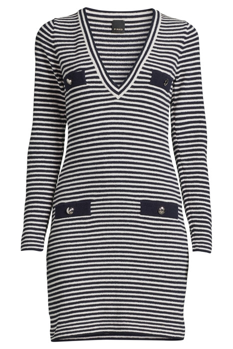 YVES ABITO TRICOT BOUCLE RIGAT WHITE/DARK BLUE 3