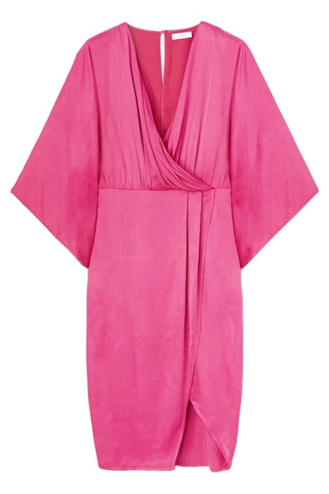 KIMONO DRESS IN VISCOSE SATIN FUXIA 5