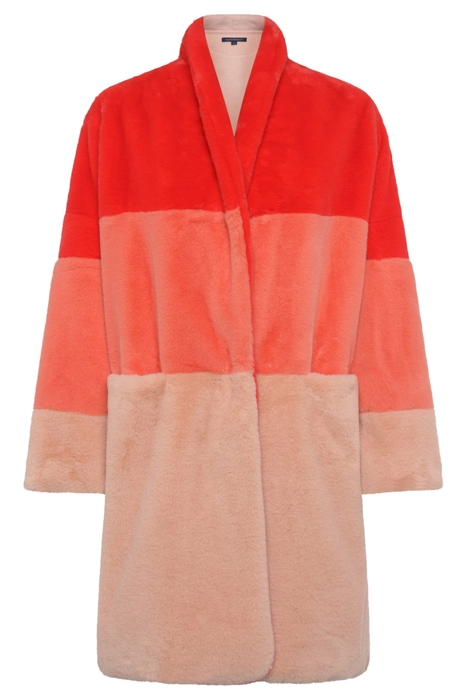 IZO FAUX FUR COAT POPPY RED/EMBERGLOW/DUSTY PINK 1
