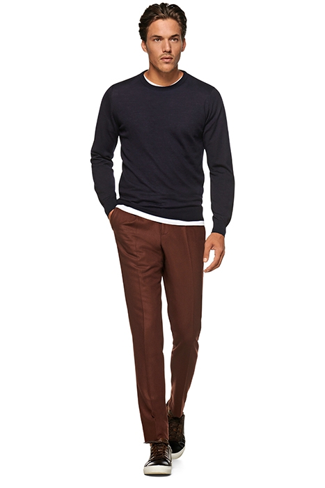 BROWN PLEATED BRENTWOOD TROUSERS 3