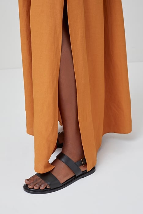 SHIRRED MAXI SKIRT GOLD EARTH 3