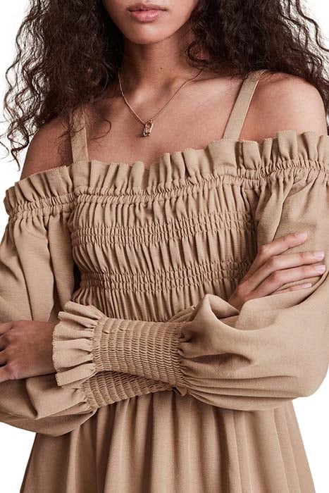 LARY DRESS SAND BROWN 5