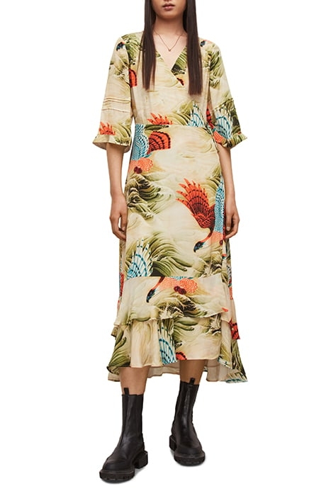 DELANA SWOOP DRESS OLIVE GREEN 1