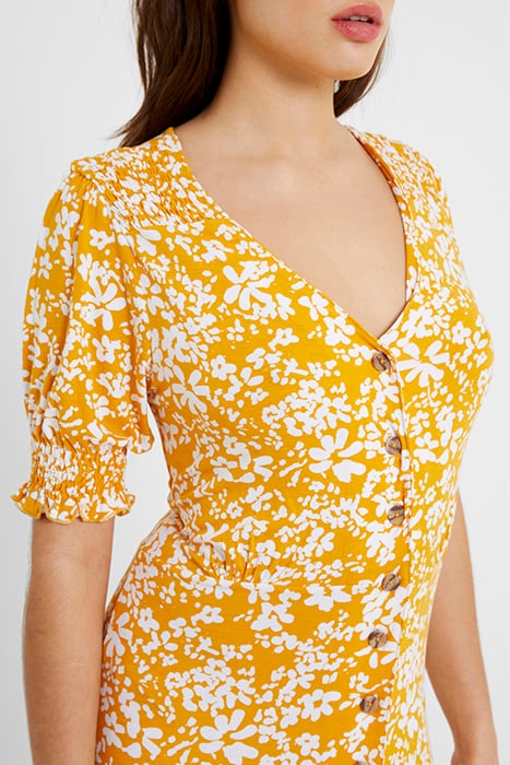 VEE BUTTON-THRU M SAFFRON / WHITE 6
