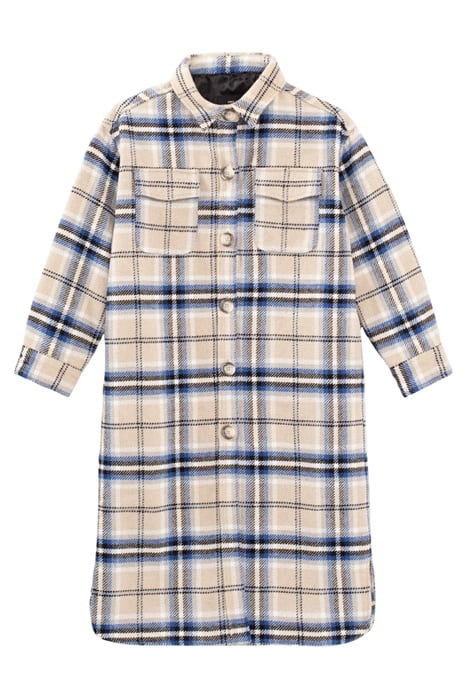 GIRLS’ MASTIC CHECK LONG OVERSHIRT COAT DESERT 1