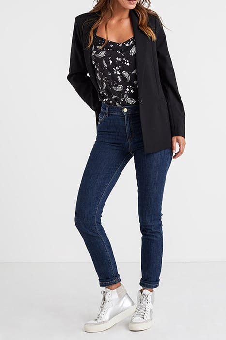 DARK AUTHENTIC BLUE EMBROIDERED STAR SKINNY JEANS 3