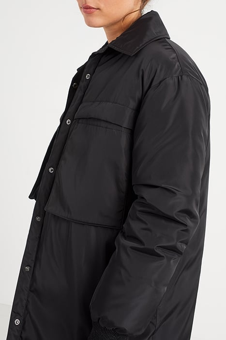 BLACK LONG PADDED JACKET WITH XL POCKETS 5