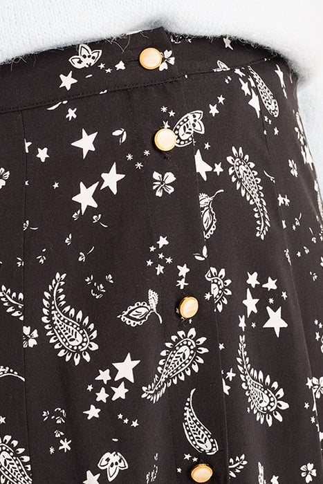 BLACK PAISLEY PRINT LONG SKIRT 4