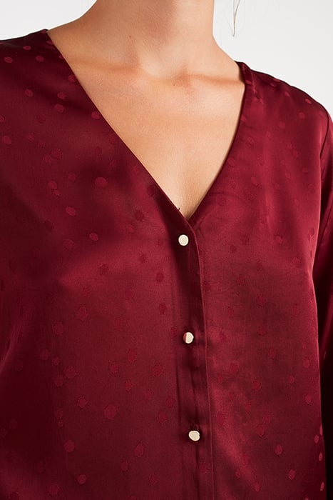 BURNT EARTH JACQUARD POLKA DOT MOTIF BLOUSE 5
