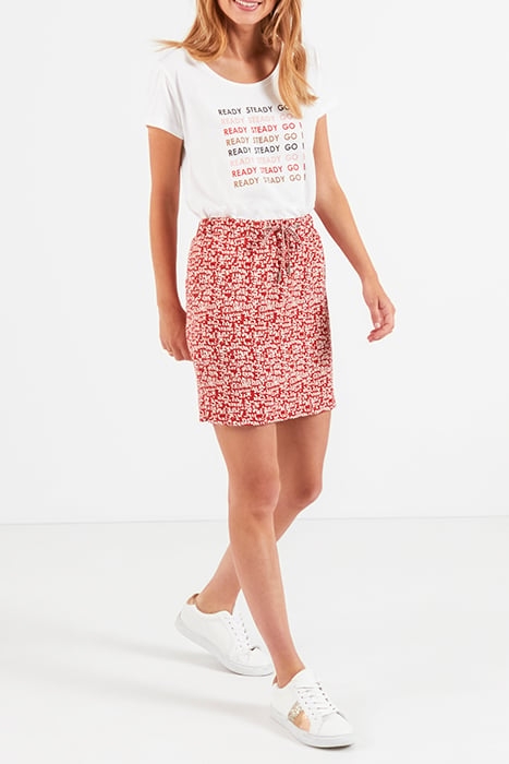 CANDY RED MINI-LETTER PRINT SHORT SKIRT 4