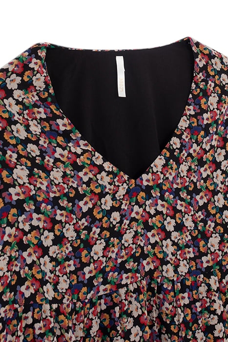 BLACK FLOWER POWER PRINT BLOUSE 5