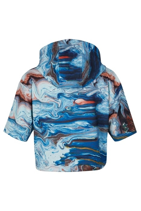 CIDE AOP CROPPED HOODY BLUE ACRYLIC POURING AOP 2