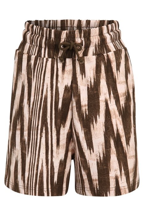 COLLIOURE AOP HIGH WAIST SHORTS BROWN ABSTRACT ETNO AOP 1