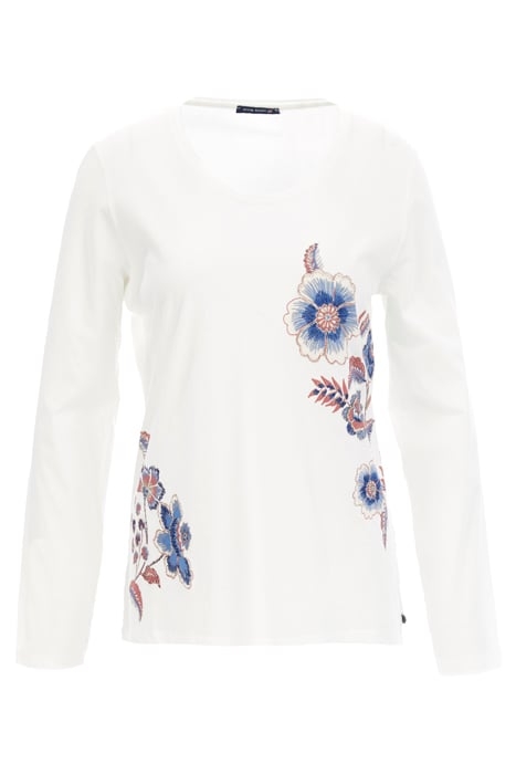 CREW NECK TEE LS + DECO WHITE 1