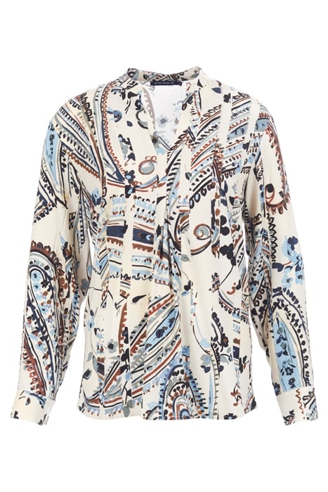 VNECK SHIRT FRONTPLEAT LS MULTI 1