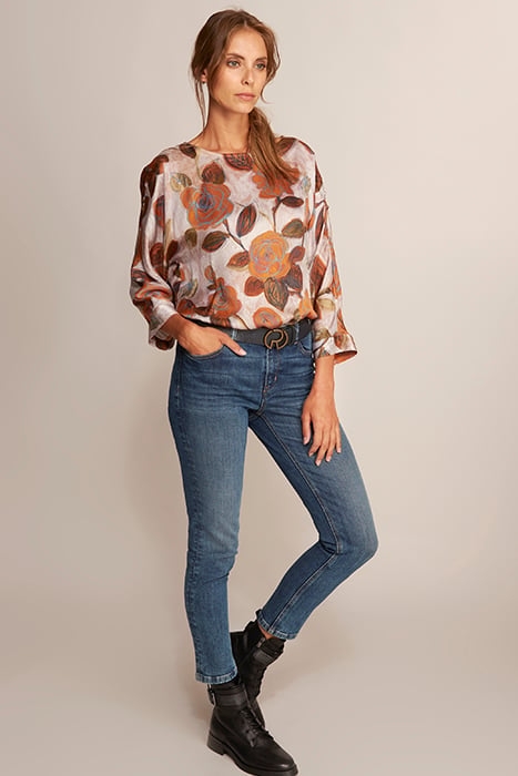 BOATNECK SHIRT 3/4 SL BROWN 4