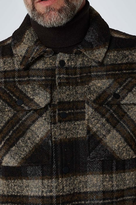 JACKET SHORT FIT KNITTED CHECK WITH WOOL BLACK 5