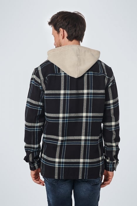 OVERSHIRT BUTTON CLOSURE CHECK BLACK 3