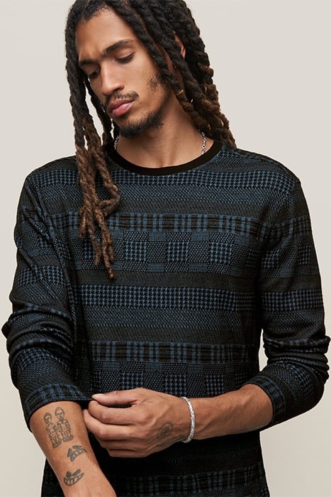 READE LS PATTERN MIX CREW WITH COLD DYE TITANIUM BLUE 6