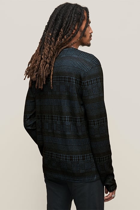 READE LS PATTERN MIX CREW WITH COLD DYE TITANIUM BLUE 2