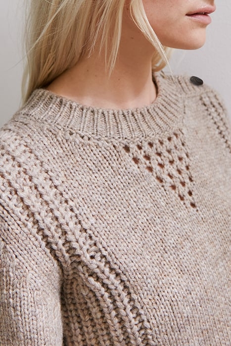 WOOL WOOL SWEATER CAMEL PUTS WOMEN'S SHOULDER BUTTONS 3