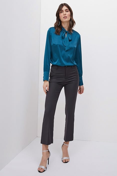 FLARED SOLID COLOUR TROUSERS GRAY 3