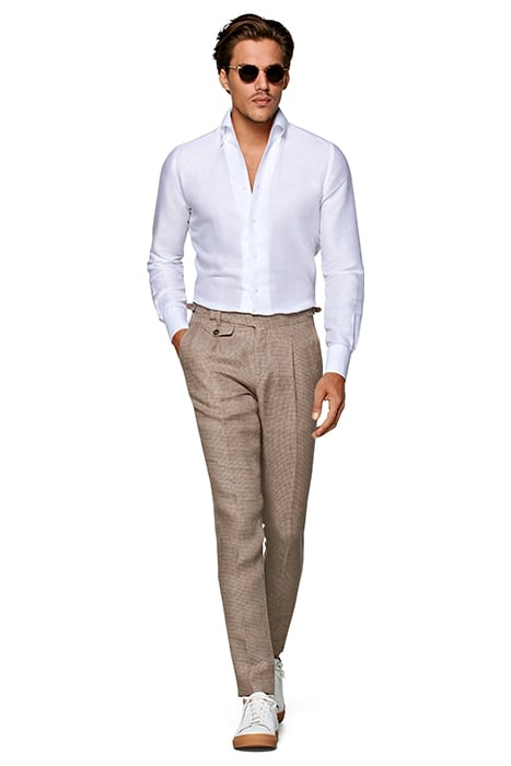 BROWN HOUNDSTOOTH PLEATED BRENTWOOD TROUSERS 3