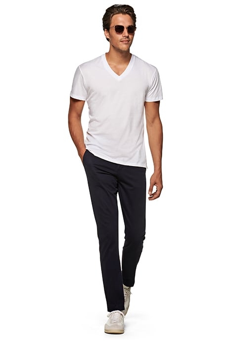 WHITE V NECK T SHIRT 1