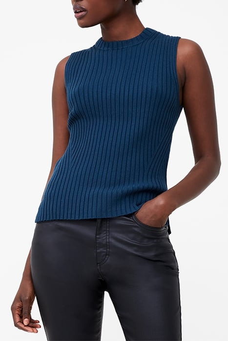 BABYSOFT RIBBED CREW NECK TANK DEEP TEAL 1