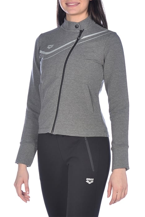 W ASYMMETRIC F/Z JACKET DARK GREY MELANGE 5