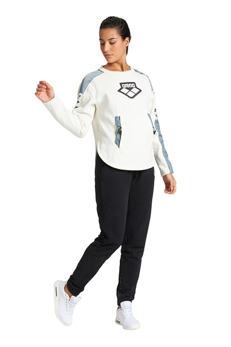 W SWEAT CREW NECK TEAM MOON WHITE STONE GREY 4