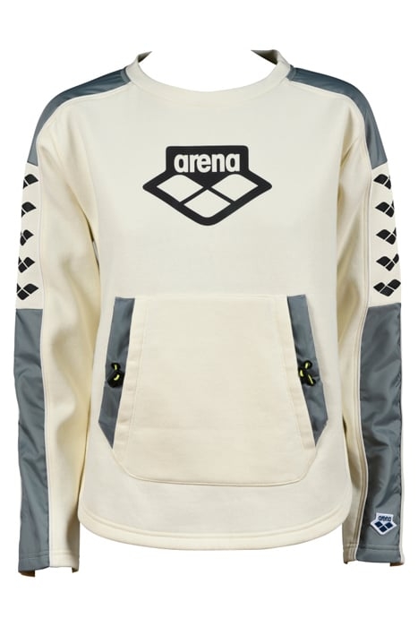 W SWEAT CREW NECK TEAM MOON WHITE STONE GREY 1