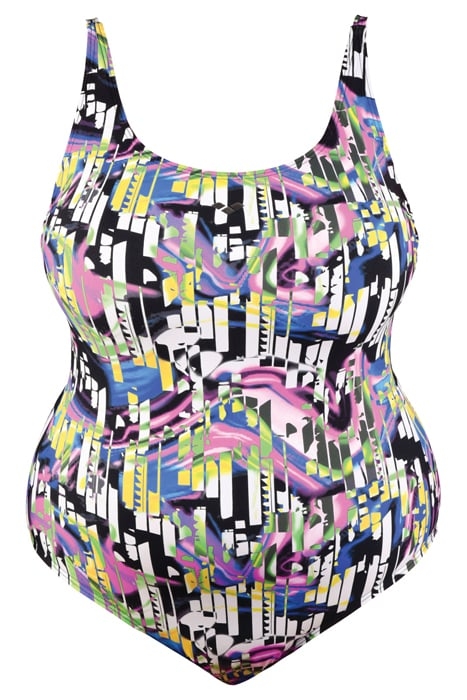 WOMEN'S BODYLIFT SWIMSUIT CAROLINA U BAC BLACK MULTI 1