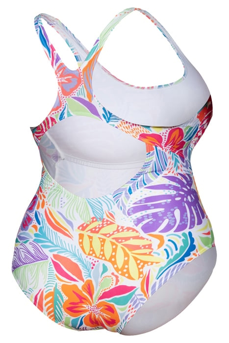 WOMEN'S SWIMSUIT SWIM PRO BACK ALLOVER P WHITE MULTI 8