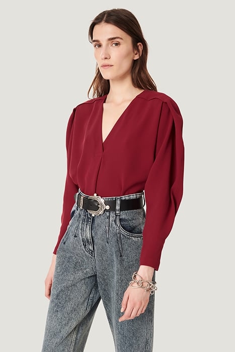 JANIC BLOUSE IN DARK RED 4